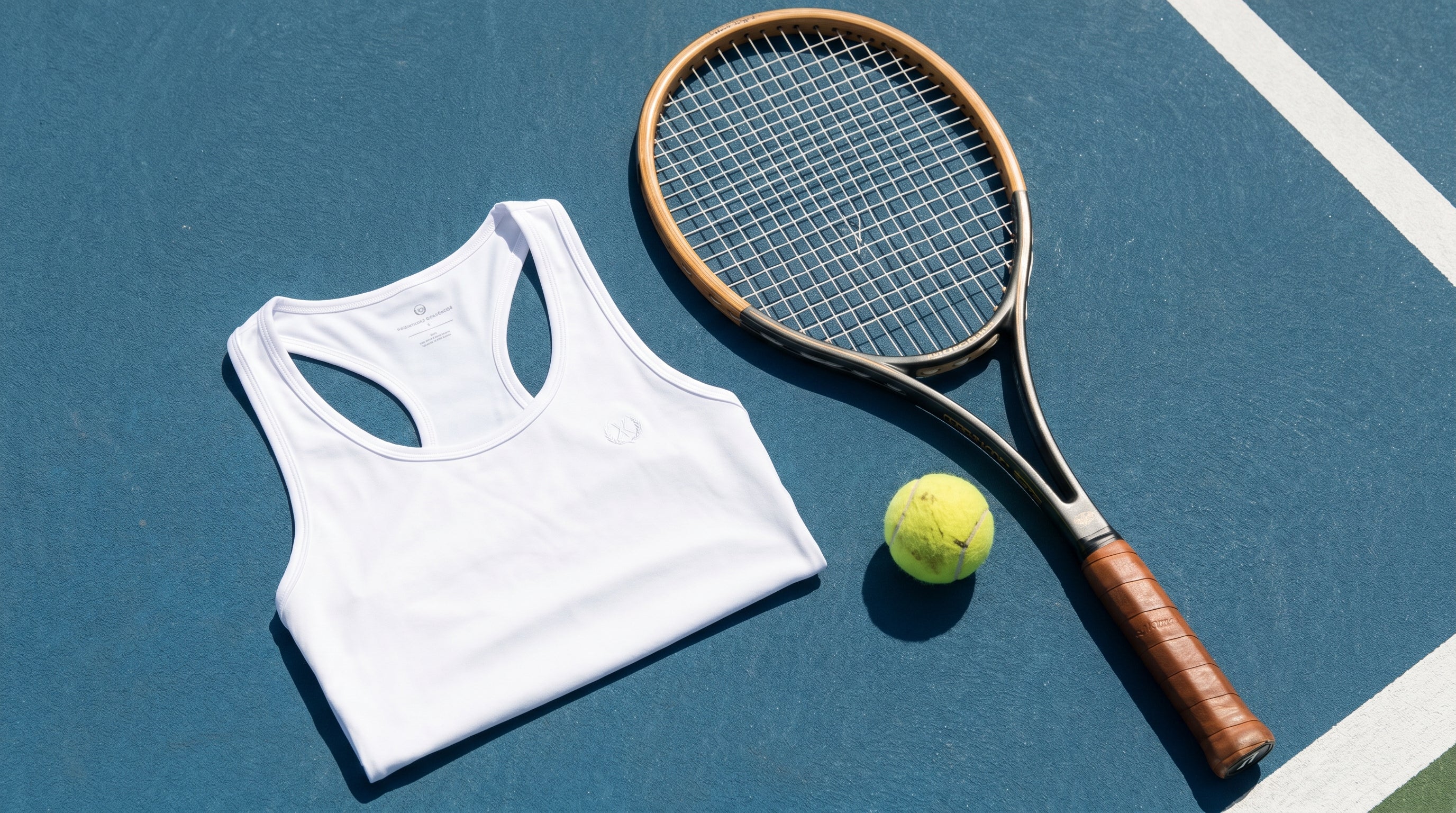 White racerback performance tennis tank top on court DUC Sport women's tennis apparel