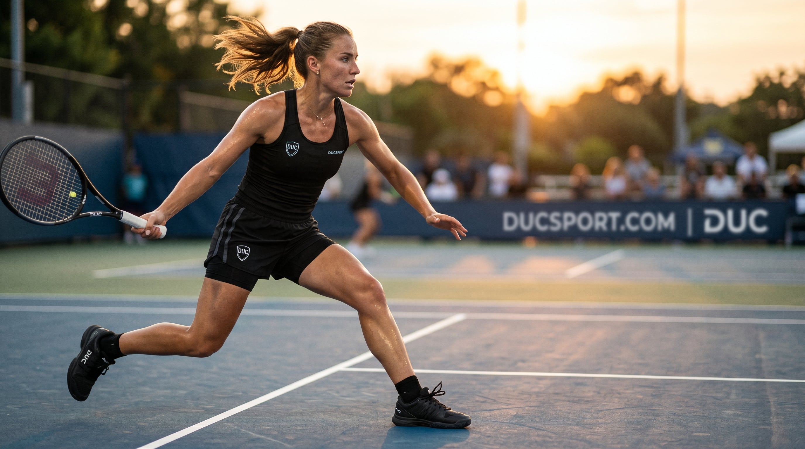 tennis shorts for women on court - DUC Sports performance women's tennis shorts